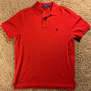 Red Mesh Polo Shirt- Custom Slim Fit